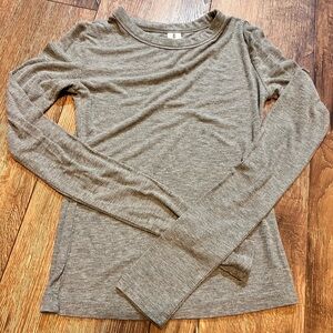 Abound Long Sleeve Ribbed Top - Heather Gray
